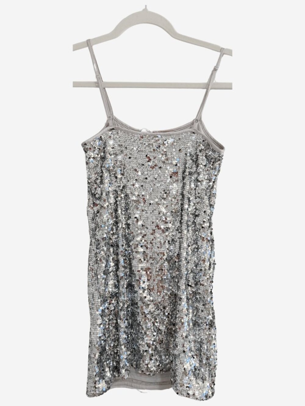H&M Divided Silver Sequined Camisole Mini Dress - XXS